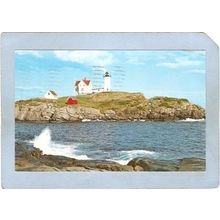 ME York Beach Lighthouse Postcard Nubble Light Lighthouse lighthouse_box1~291