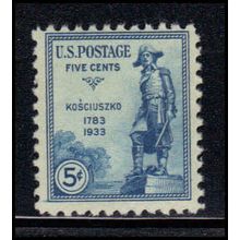 734 5c General Kosciuzko Barely Clears MNH U1307