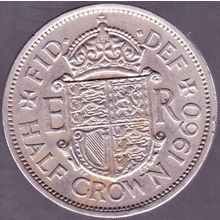 1960 Great Britain 1 Half Crown (2 & Half Shillings) Coin