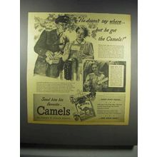 1942 Camel Cigarettes Ad - He Doesn't Say Where