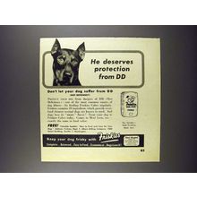 1947 Friskies Dog Food Ad - He Deserves Protection