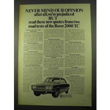 1969 Rover 2000 TC Car Ad - Never Mind Our Opinion