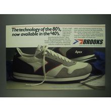 1985 Brooks Apex Shoe Ad - The technology of the 80's, now available in $40's