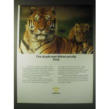 1989 Tiger Oats Ad - One simple word defines security. Food.