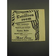 1949 Hotel Pierre Ad - Air Conditioned Cotillion Room Eric Thorson