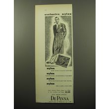 1950 De Pinna Robe Ad - Exclusive Nylon
