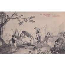 El Escorial La Vaquilla Tapiz de Goya Hotel Miranda Spain Old Postcard
