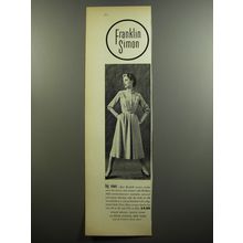 1952 Franklin Simon Kay Dunhill Dress Ad - Big news