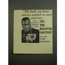 1952 Cry the Beloved Country Book by Alan Paton Advertisement