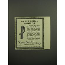 1952 Rogers Peet Neckties Ad - The new Dacron knitted tie