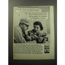 1957 Pepto-Bismol Medicine Ad - Gosh, Mrs. Green - my stomach is so upset!