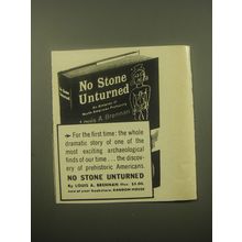 1959 Random House Book Advertisement - No Stone Unturned by Louis A. Brennan