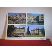 multiview, DERBYSHIRE'S HERITAGE . used postcard 2000 pm =