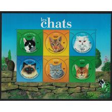 New Caledonia Cats Sheetlet of 6v 2004 MNH SG#1326-1331