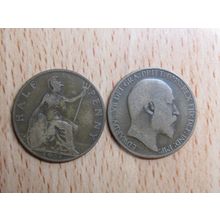 GB 1908 Edward VII Half PennyCoin