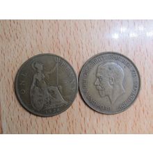 GB 1928 George V Penny Coin