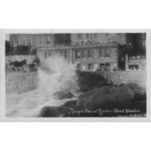 Rough Sea At Anchor Head Weston Billiard Rooms Weston Super Mere Postcard