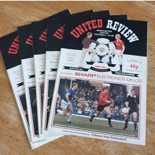 X 5 Manchester United Vintage Football Programmes. No's 12/14/17/21/23