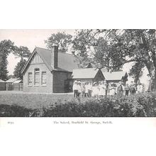 The School, Bradfield St Geoerge, Suffolk : Pawsey printed postcard 1659