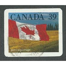 CAN 1989 39c (S/A) 'CANADIAN FLAG AND PRAIRIE'(IMPERFED) FINE USED (EBID41-620)