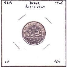 1965 USA 10 Cents Coin Roosevelt
