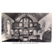 CRANTOCK CHURCH, Cornwall screen and alter .. unused. postcard Charles Woolf =