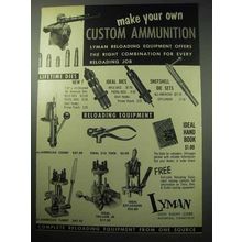 1957 Lyman Reloading Equipment Ad - Custom Ammunition