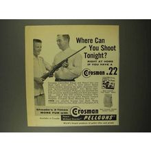 1957 Crosman .22 Pellgun Ad - Where Can You Shoot?