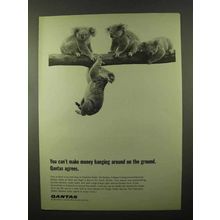 1966 Qantas Airline Ad, Can't Make Money Hanging Around