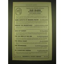 1924 Frederick A. Stokes Company Ad - Old Glass European and American