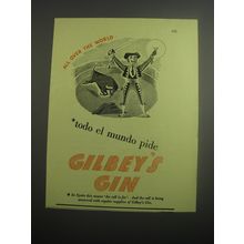 1948 Gilbey's Gin Ad - All over the world todo el mundo pide Gilbey's Gin