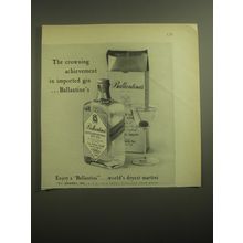 1959 Ballantine's Gin Ad - The crowning achievement in imported gin