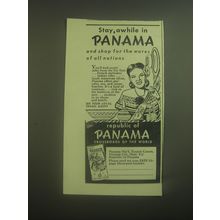 1945 Panama National Tourist Commission Ad - Shop for the wares of nations