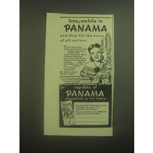 1945 Panama National Tourist Commission Ad - Shop for the wares of nations