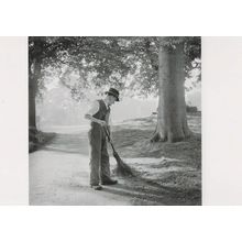 Gardener at St Edmunds Abbey Garden in 1940s Award Photo Postcard