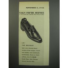 1955 Saks Fifth Avenue Shoes Ad - Lo! The Brogue