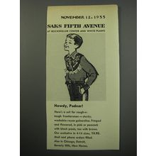 1955 Saks Fifth Avenue Fashion Ad - Howdy, Podner!
