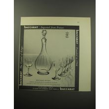 1955 Baccarat Montaigne Optique Cordial Decanter and Glasses Advertisement