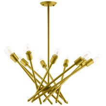 Mid Century Modern Brass Burst Pendant Light Chandelier Height Adjustable Rods
