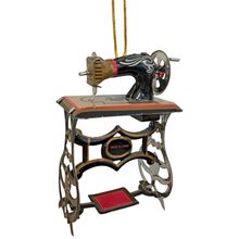 AT13 - Collectible Tin Ornament - Sewing Mach"e - 3"H x 2"W x 1.25"D