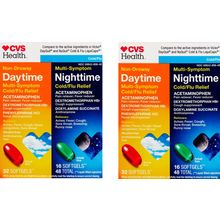 CVS DAYTIME NIGHTTIME MULTI-SYMPTOM Cold Flu Relief 48 Softgel 2PK 3/27
