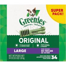 Greenies Original Large Natural Dental Care Dog Treats, 54 Oz. Pack (34 Treats)