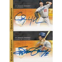 CLAYTON KERSHAW & STEVE GARVEY AUTO 2012 LOS ANGELES DODGERS HOF WORLD CHAMPIONS
