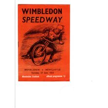 Wimbledon 1968 v Newcastle speedway programme