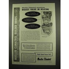 1957 Mueller Climatrol Ad - Biggest Value in Heating