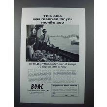 1961 BOAC Airways Ad - This Table Was Reserved for You