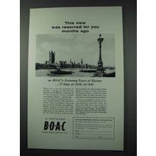 1961 BOAC Airline Ad - View Was Reserved For You