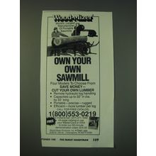 1988 Wood-Mizer Sawmill Ad - Own your own sawmill