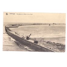 MOLE ET DE LA RADE, ZEEBRUGGE, BELGIUM . unused antique postcard 1900s =