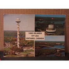 multiview, 1000 ISLANDS, IVY LEA, ONTARIO, CANADA used postcard 1985 pm /